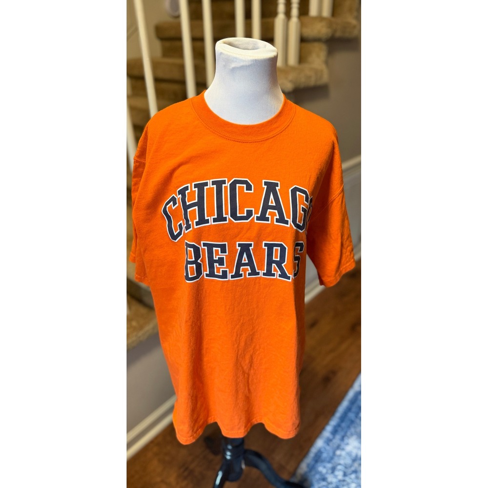 NFL Chicago Bears T-Shirt Mens Large Orange VF Imagewear Graphic Cotton Tee